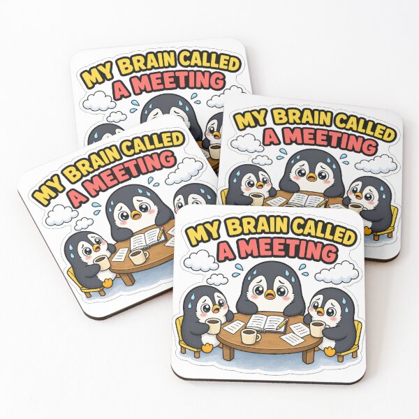 Item preview, Funny Anxiety Penguins Meeting Overthinking Meme Gift designed and sold by Gentlestate.