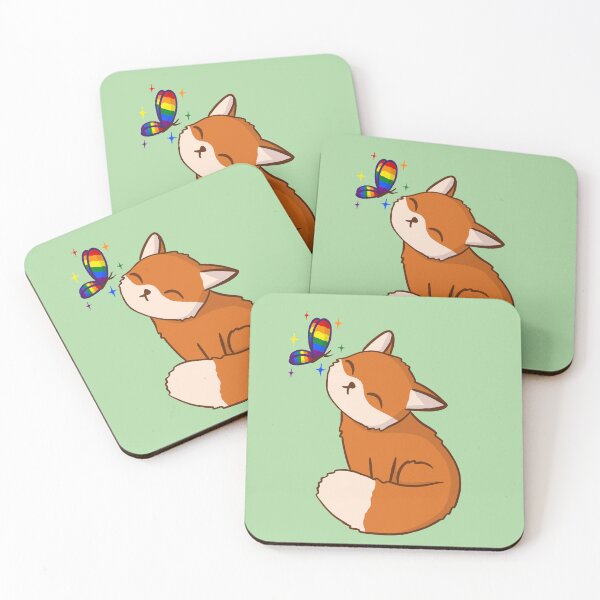 Item preview, Fox with Pride Butterfly designed and sold by ColorHurricane.