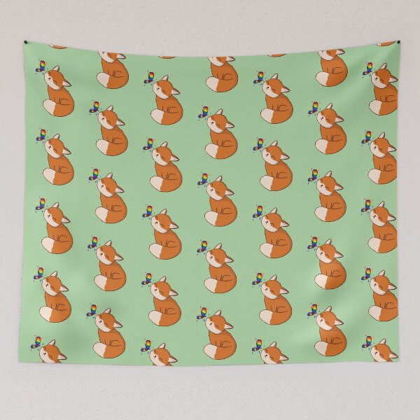 Item preview, Fox with Pride Butterfly designed and sold by ColorHurricane.