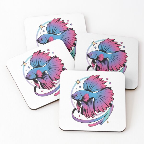 Item preview, Cosmic Neon Betta Fish – Vibrant Rainbow Galaxy Fish Art designed and sold by RBToper.