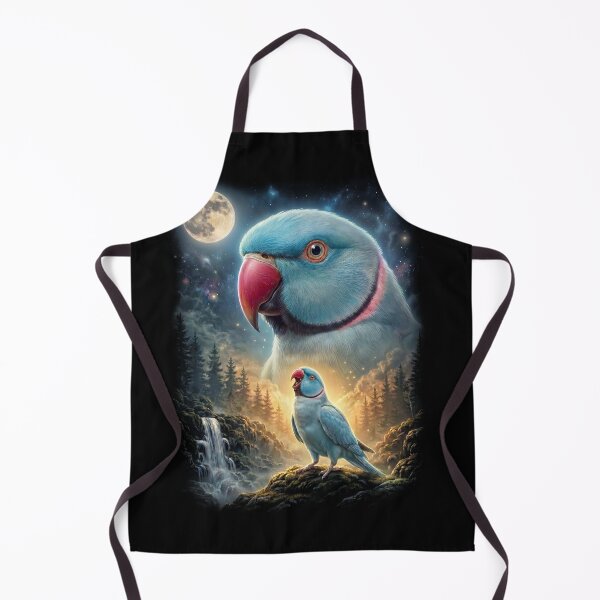 Item preview, Funny Blue Ringneck Parakeet Howling Moon Art Parrot Lover designed and sold by DoodleTortle.