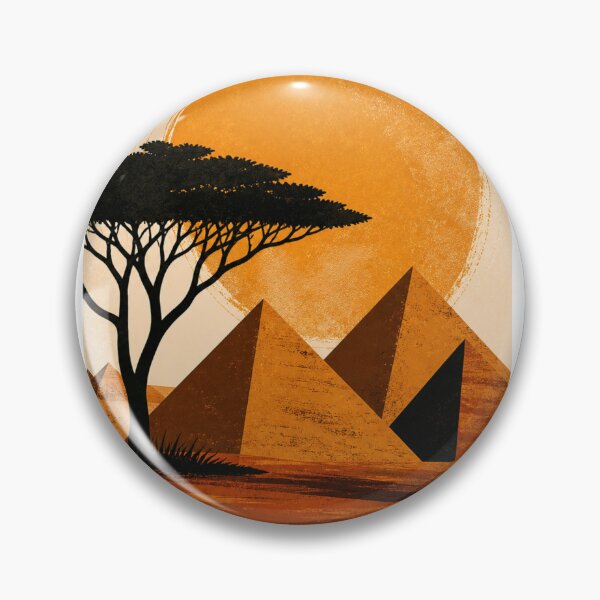Item preview, African Desert Pyramid Sticker – Sahara Sunset Landscape, Minimal Africa Art, Afrikanische Wüste Aufkleber designed and sold by Rooted Culture.