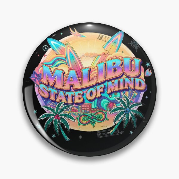 Item preview, Malibu State of Mind Retro California Sunset Palm Trees designed and sold by FitEnvy.
