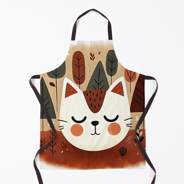 Item preview, Cute Cat Forest Sleeping Kitty in Autumn Trees Nature Art Illustration designed and sold by meesub.