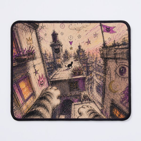 Item preview, Cat POV Video Game Doodle Art – Dreamy Rooftop Adventure designed and sold by DrizzyV.