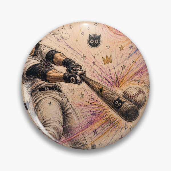Item preview, Surreal Baseball Batter Doodle Art – Cosmic Home Run Illustration designed and sold by DrizzyV.