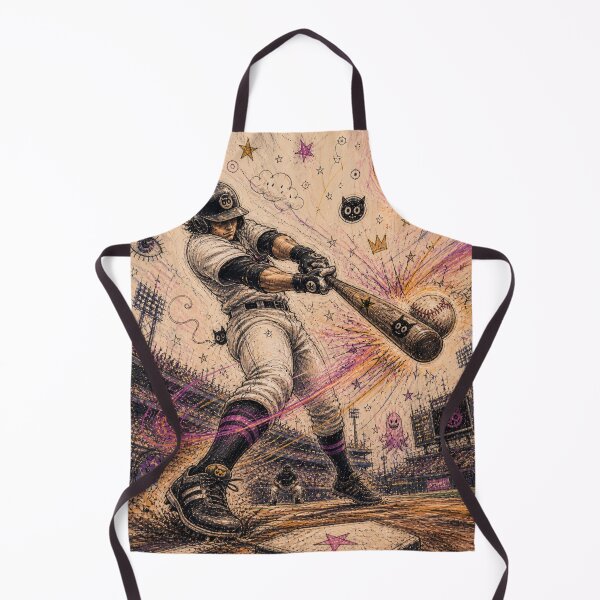 Item preview, Surreal Baseball Batter Doodle Art – Cosmic Home Run Illustration designed and sold by DrizzyV.