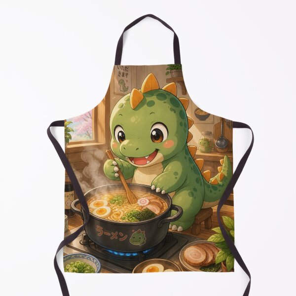 Item preview, Kawaii Dinosaur Chef Ramen Noodles designed and sold by InkTheFox.