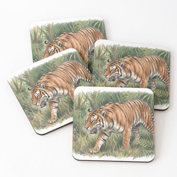 Item preview, Bengal Tiger Watercolor Art - Jungle Wildlife Illustration designed and sold by RubisLeaf.