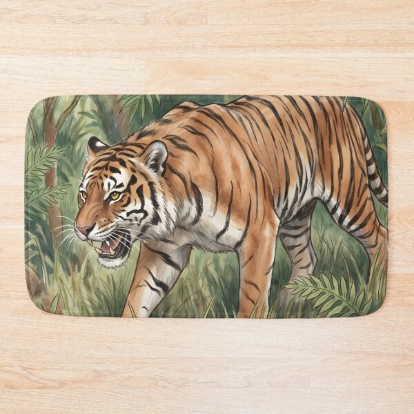 Item preview, Bengal Tiger Watercolor Art - Jungle Wildlife Illustration designed and sold by RubisLeaf.