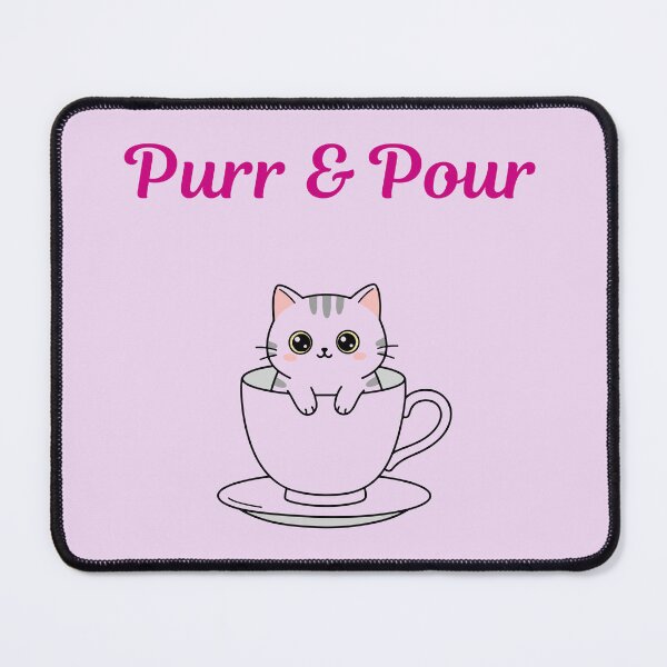 Item preview, Purr and Pour Cute Cat Coffee Illustration designed and sold by jyotsanafinds.