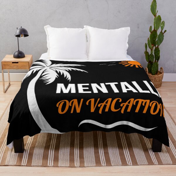 Item preview, Mentally On Vacation Funny Quote Dark Aesthetic Travel Mood T Shirt Design designed and sold by Uvclick.