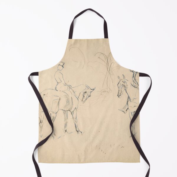 Item preview, A Woman and a Man on Horseback by Henri de Toulouse-Lautrec Equestrian Sketch Print designed and sold by artofuniverse.