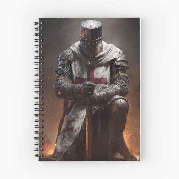 Item preview, Templar Knight Kneeing Crusader Medieval Warrior Art designed and sold by GrinGalore.