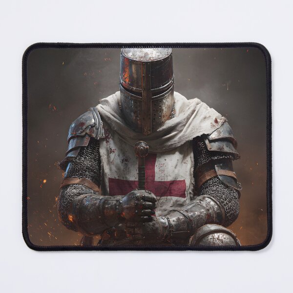 Item preview, Templar Knight Kneeing Crusader Medieval Warrior Art designed and sold by GrinGalore.