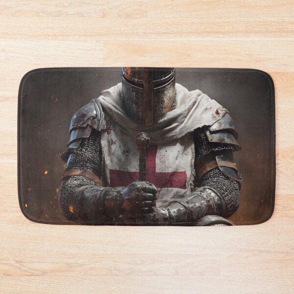 Item preview, Templar Knight Kneeing Crusader Medieval Warrior Art designed and sold by GrinGalore.
