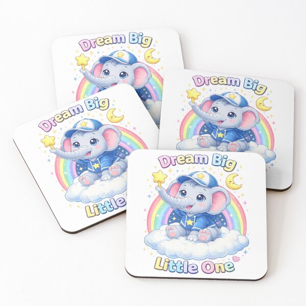 Item preview, Dream Big Little One Elephant Shirt – Cute Kawaii Baby Animal Positive Design designed and sold by Clothes With Smiling Animals Walt Gral.