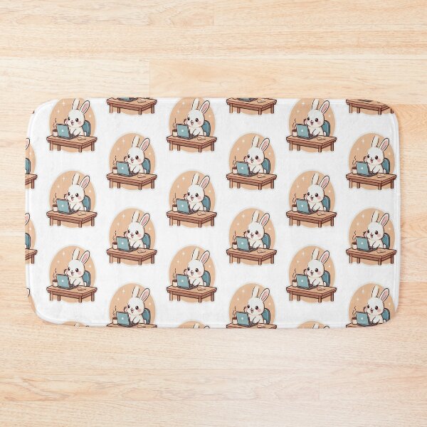 Item preview, Working Bunny with Laptop – Cute Productivity Sticker designed and sold by BigBrainPrints.
