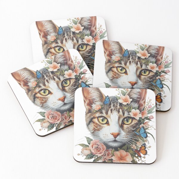 Item preview, Flower cat of all colors designed and sold by Art70shop.