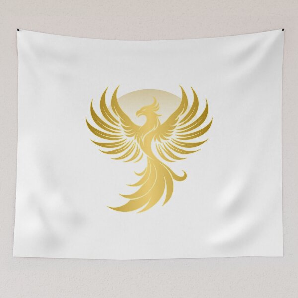 Item preview, Golden Phoenix Rising – Luxury Mythical Bird Emblem, Elegant Fire Rebirth Symbol Design designed and sold by QuirkyCloud Designs.