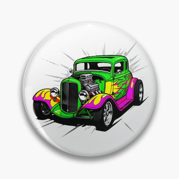 Item preview, Neon Green and Pink Hot Rod Art designed and sold by rgagliardi2017.