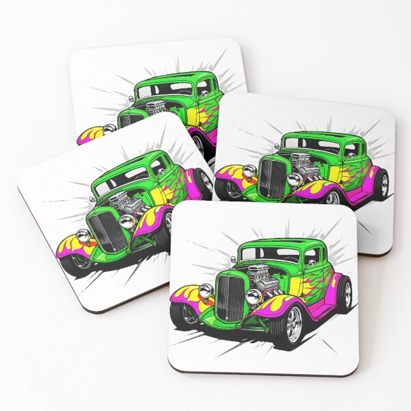 Item preview, Neon Green and Pink Hot Rod Art designed and sold by rgagliardi2017.