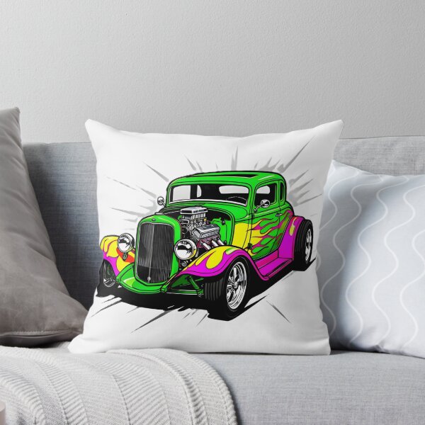 Item preview, Neon Green and Pink Hot Rod Art designed and sold by rgagliardi2017.