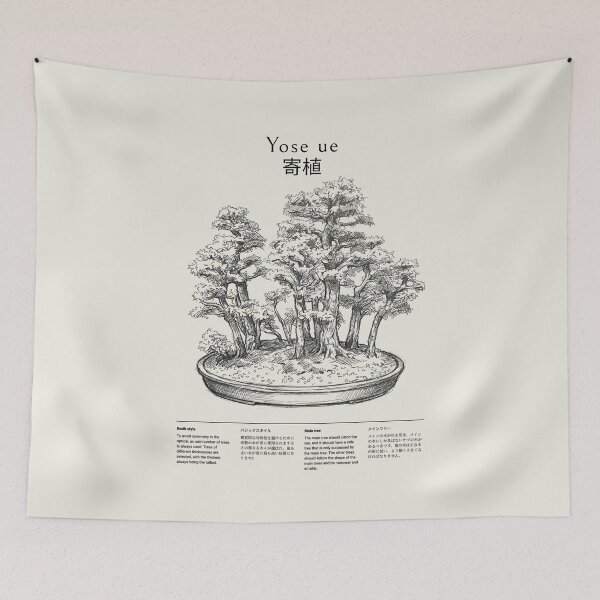 Item preview, Bonsai tree Yose ue with Japanese lettering designed and sold by KriegerTJ.