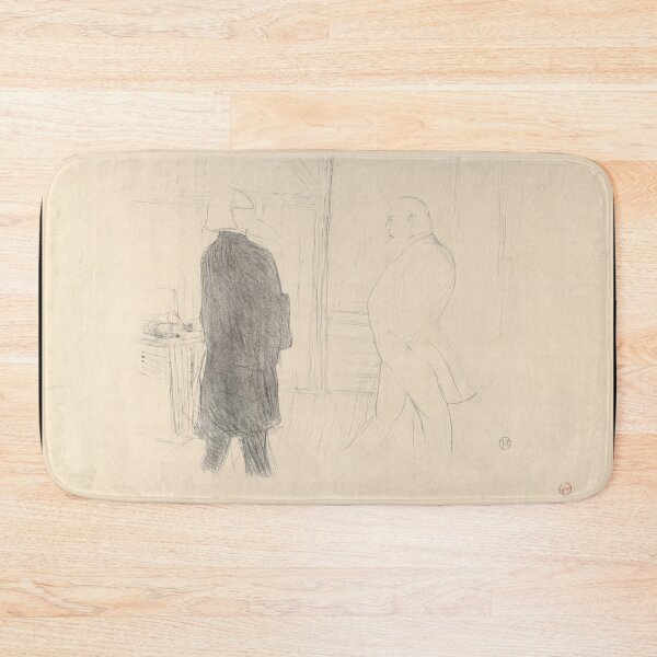 Item preview, Andre Antoine and Firmin Gemier in A Bankruptcy by Henri de Toulouse-Lautrec Minimalist Theatre Sketch Print designed and sold by artofuniverse.