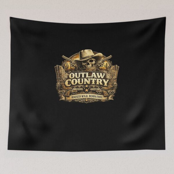 Item preview, Outlaw Country Raised Wild Born Free Vintage Western Skull Cowboy Shirt designed and sold by Artbysarmina.