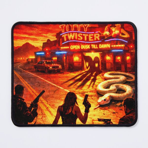 Item preview, Desert Bar Neon Sign Snake Armed Heroes Horror Film Poster designed and sold by Cine8.