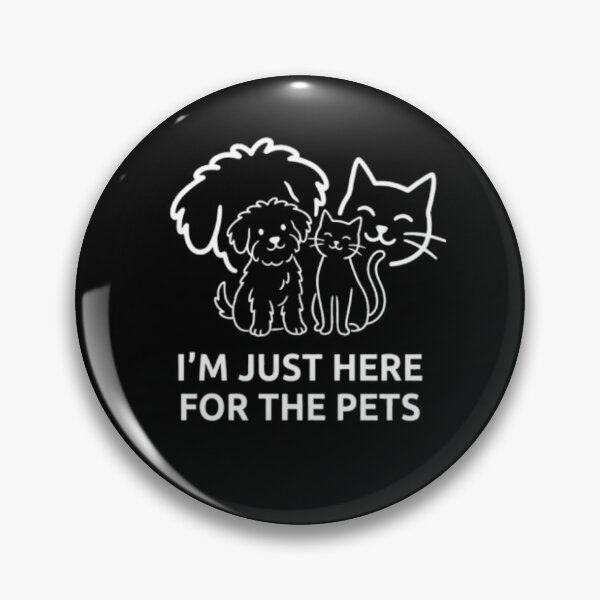 Item preview, I'm Just Here for the Pets - Bold Minimalist Dog and Cat Art designed and sold by WildPeak Threads.