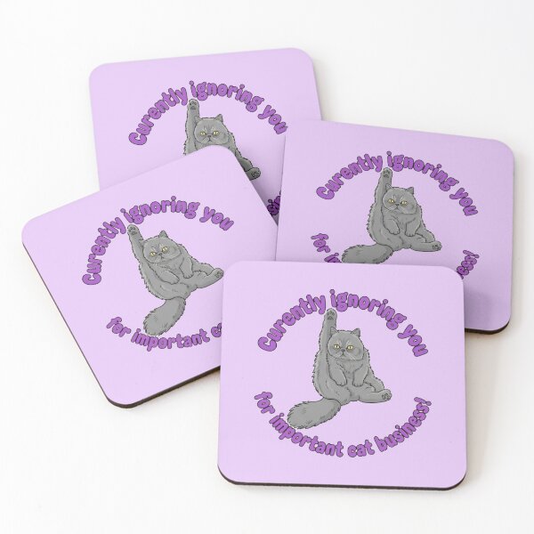 Item preview, Martin the Cat - Currently Ignoring You for Important Cat Business Funny Quote - Grey Cat designed and sold by naughty-raccoon.