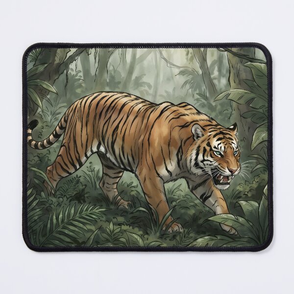 Item preview, Bengal Tiger in Jungle Watercolor - Wildlife Illustration designed and sold by RubisLeaf.