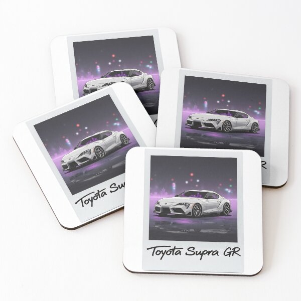 Item preview, Toyota Supra GR JDM Purple Neon Cityscape Polaroid Art designed and sold by Motorline44.