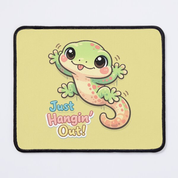 Item preview, Pastel Cute Gecko Just Hangin Out Funny Wall Climbing Cartoon designed and sold by Nusha Creations.