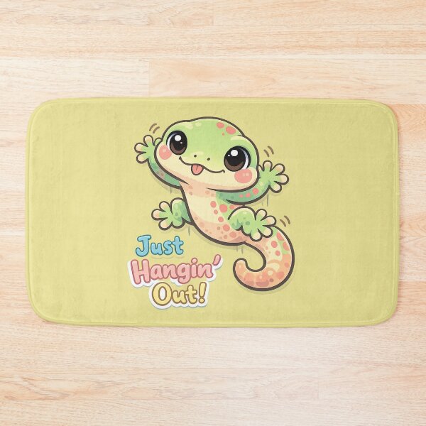 Item preview, Pastel Cute Gecko Just Hangin Out Funny Wall Climbing Cartoon designed and sold by Nusha Creations.