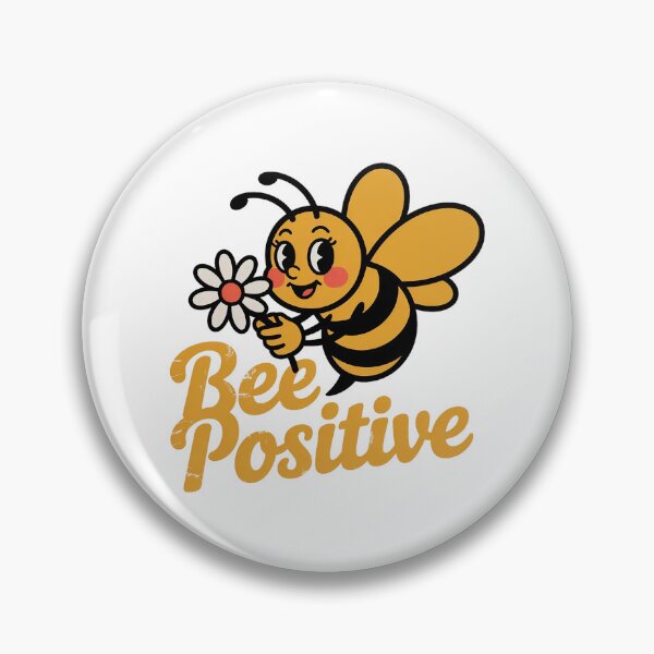 Item preview, Bee Positive Cute Cartoon Bee – Funny Motivational Quote Sticker Gift designed and sold by Cool-cat-art.