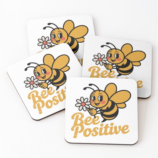 Item preview, Bee Positive Cute Cartoon Bee – Funny Motivational Quote Sticker Gift designed and sold by Cool-cat-art.