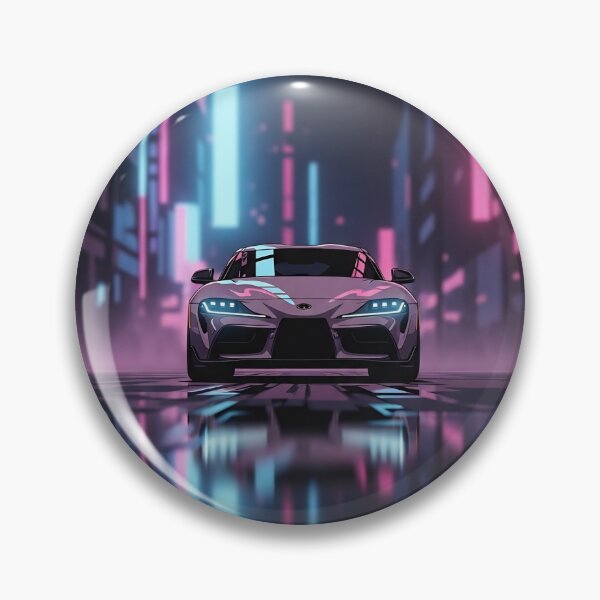 Item preview, Toyota Supra GR A90 Front View Neon Cyberpunk Polaroid Art designed and sold by Motorline44.