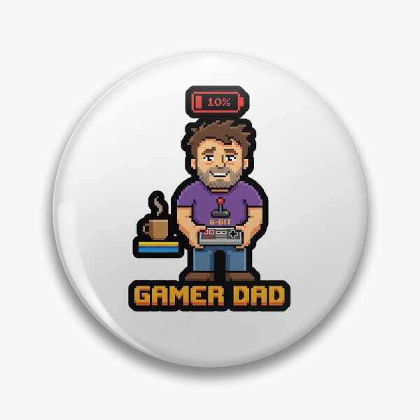 Item preview, Gamer Dad 8-Bit Pixel Art Low Battery Funny Gaming  designed and sold by GloriousIdiot.