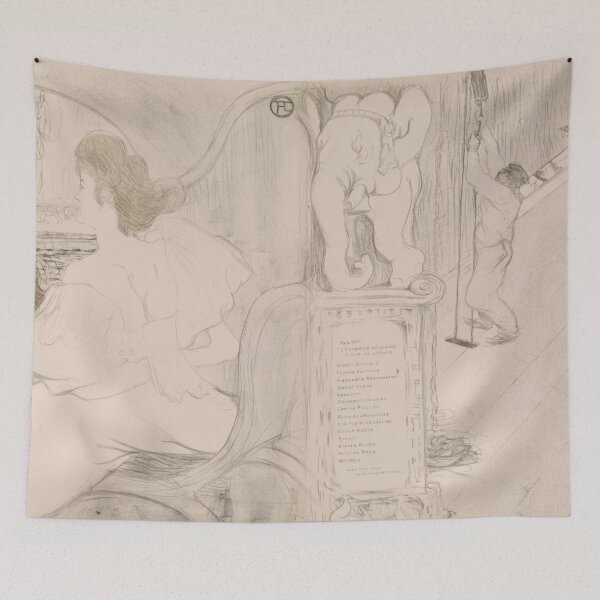 Item preview, At the Curtain by Henri de Toulouse-Lautrec Belle Epoque Theatre Art Print designed and sold by artofuniverse.