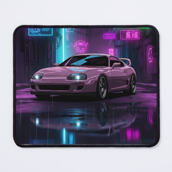 Item preview, Toyota Supra MK4 JDM Pink Neon Night Cityscape Polaroid Art designed and sold by Motorline44.