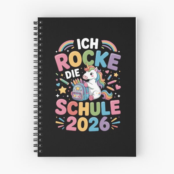 Artikelvorschau, Ich Rocke Die Schule 2026 Einhorn Einschulung Schulanfang Mädchen Motiv entworfen und verkauft von yoddel.