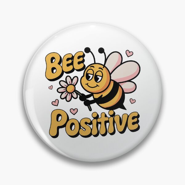 Item preview, Bee Positive Cute Cartoon Bee – Funny Motivational Quote Sticker Gift designed and sold by Cool-cat-art.