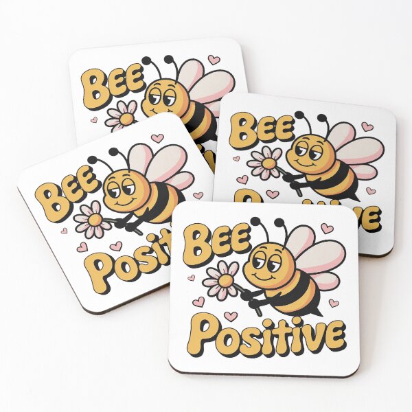 Item preview, Bee Positive Cute Cartoon Bee – Funny Motivational Quote Sticker Gift designed and sold by Cool-cat-art.