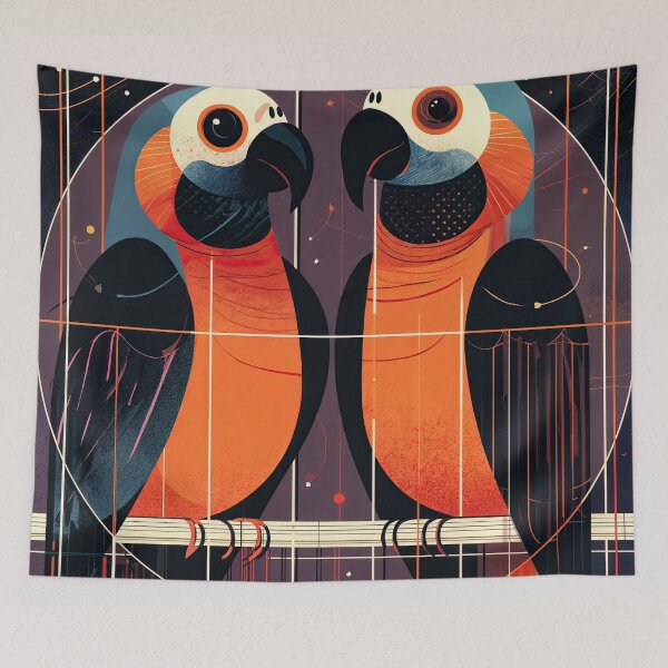 Item preview, Geometric Parrots in Bold Modern Graphic Design designed and sold by ForeverPrintsOK.