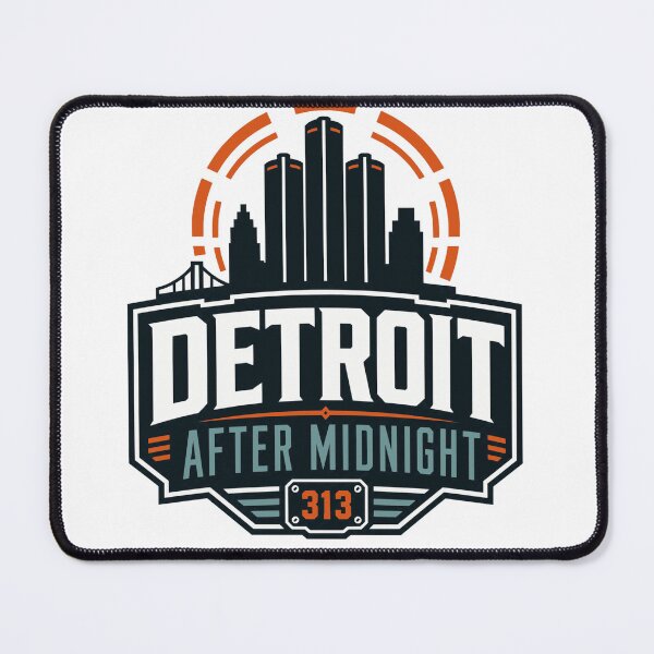 Item preview, Detroit After Midnight 313 Vintage Skyline Badge designed and sold by Lyfeinsights.