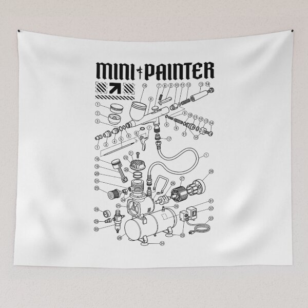Item preview, Airbrush Diagram Funny RPG Fantasy Mini Painter designed and sold by GrandeDuc.