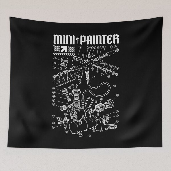 Item preview, Airbrush Diagram Funny RPG Fantasy Mini Painter designed and sold by GrandeDuc.